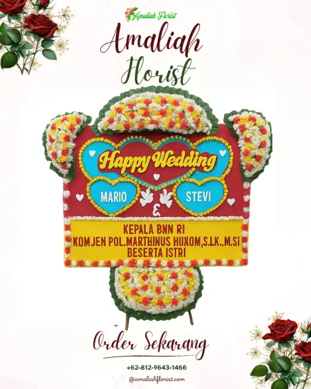 Papan Bunga Pernikahan Lebo